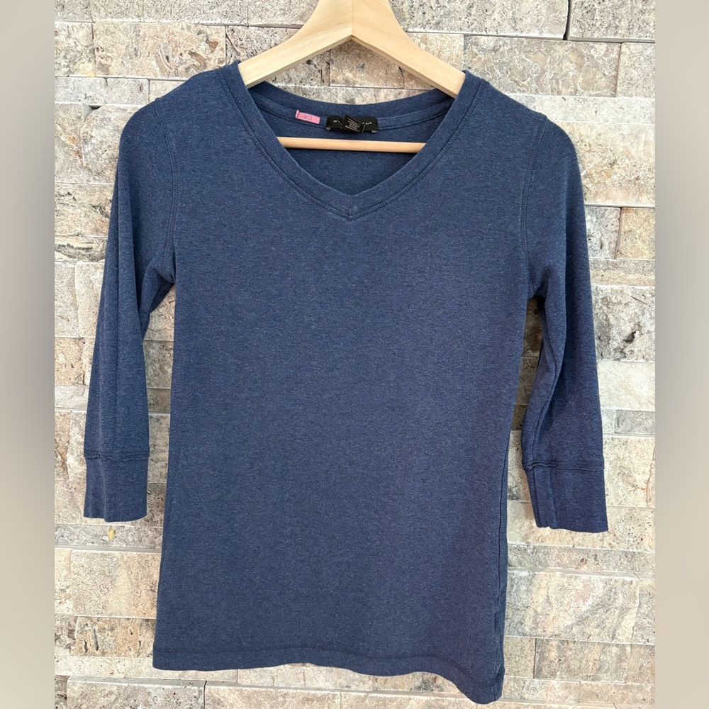 Willi Smith‎ Navy Knit Top size M